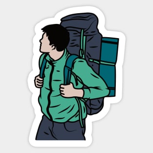 Backpacker Cartoon Sticker